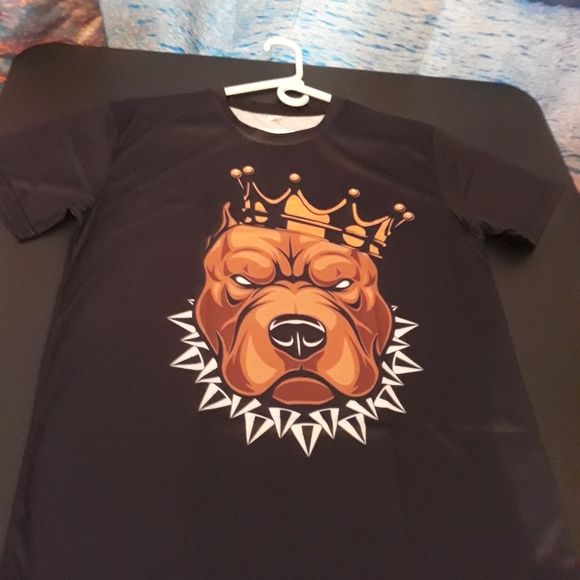 PitBull Dog Men Casual O Neck Cartoon Print Tshirt - Picture 1 of 8